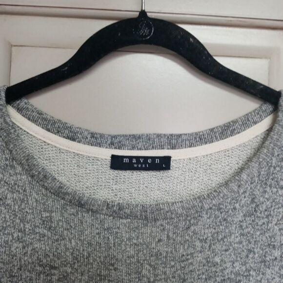 maven west Ruffle Hem Sweatshirt in Heather Grey Preppy - Picture 7 of 11